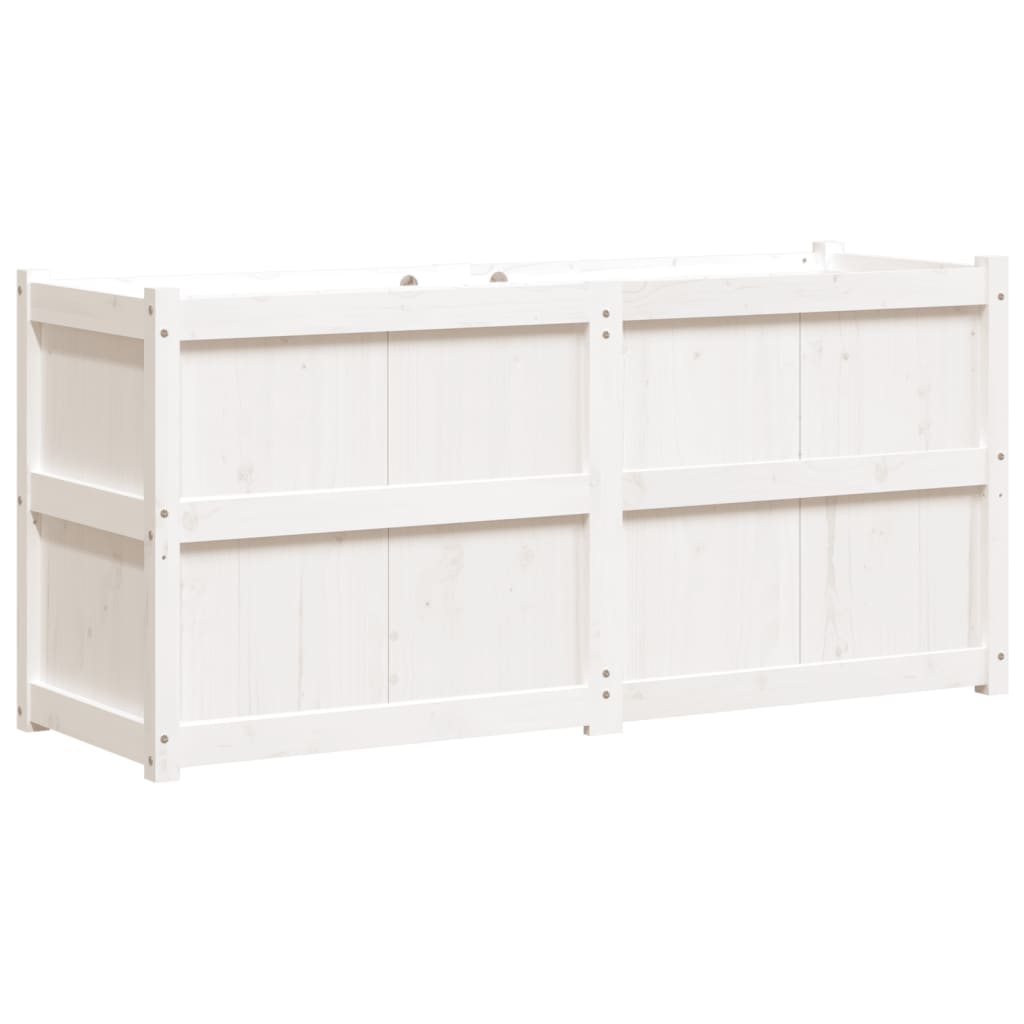 plantekasse 150x50x70 cm massivt fyrretræ hvid