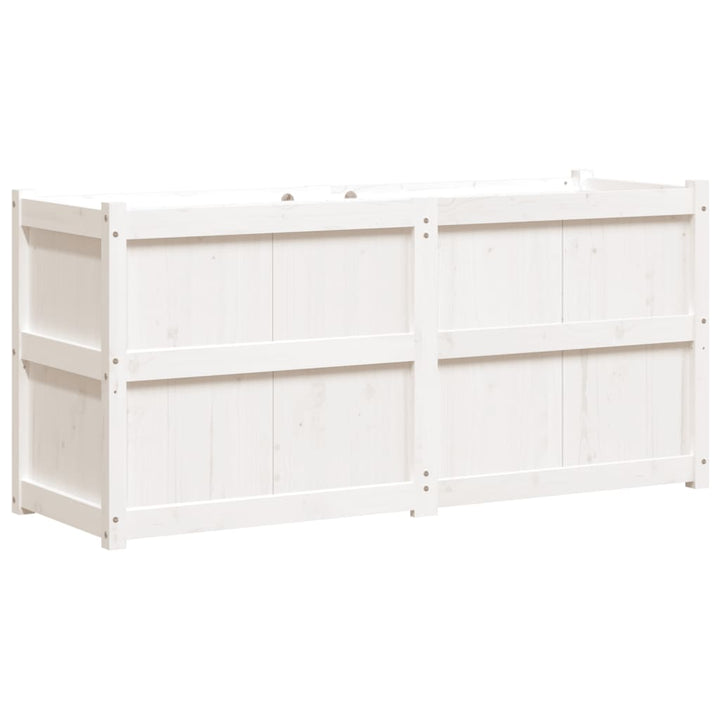 plantekasse 150x50x70 cm massivt fyrretræ hvid