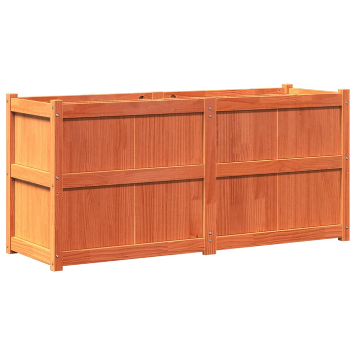 plantekasse 150x50x70 cm massivt fyrretræ gyldenbrun