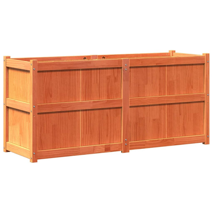 plantekasse 150x50x70 cm massivt fyrretræ gyldenbrun