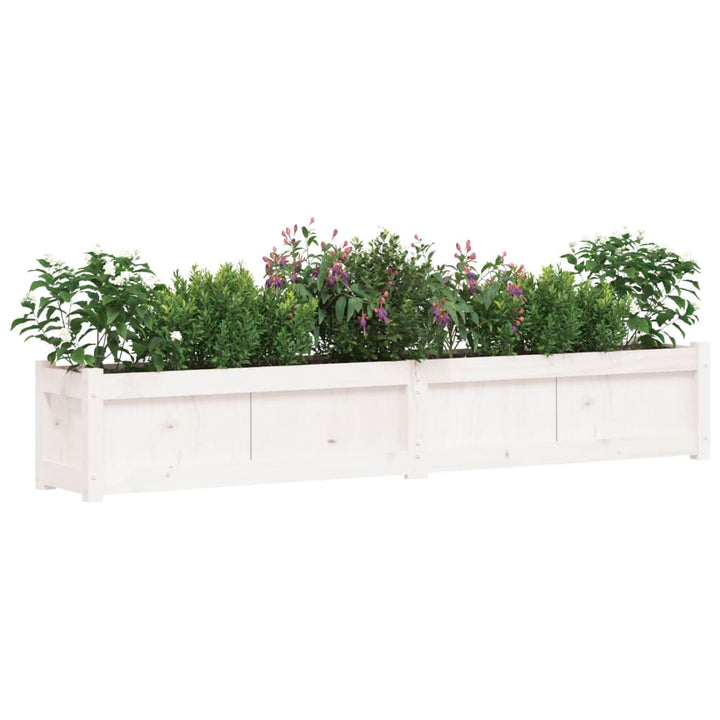 plantekasse 180x31x31 cm massivt fyrretræ hvid