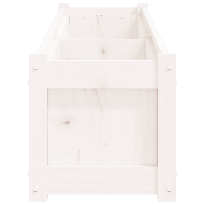 plantekasse 180x31x31 cm massivt fyrretræ hvid
