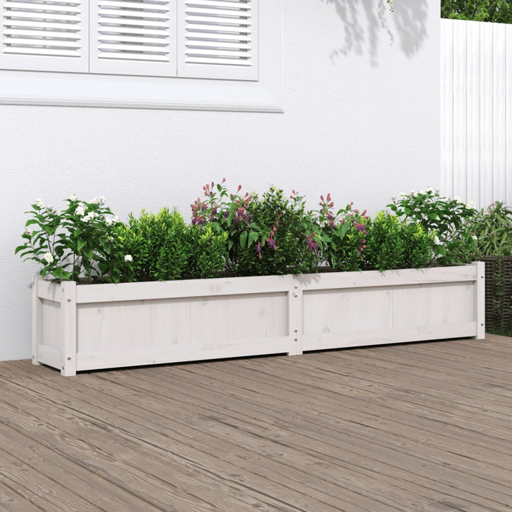 plantekasse 180x31x31 cm massivt fyrretræ hvid