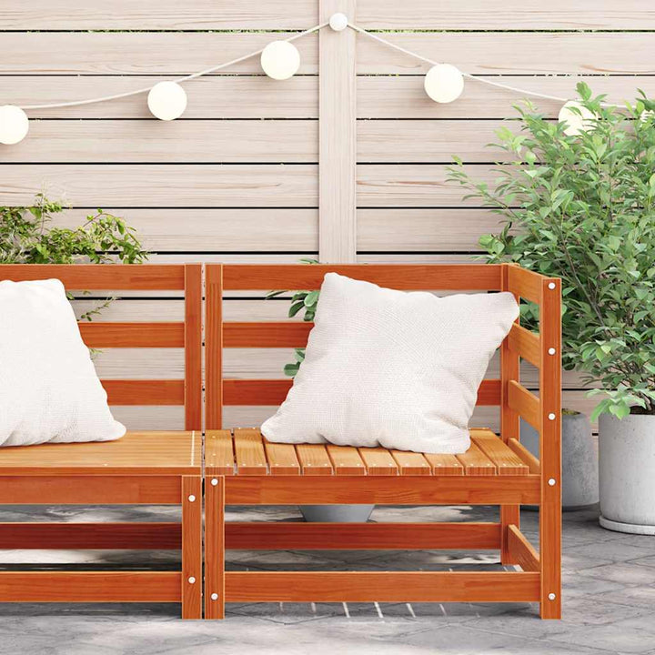hjørnemodul til havesofa 70x70x67 cm massivt fyrretræ brun