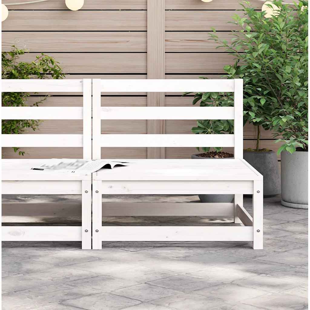 sofamodul til havesofa 70x70x67 cm uden armlæn massivt fyr hvid