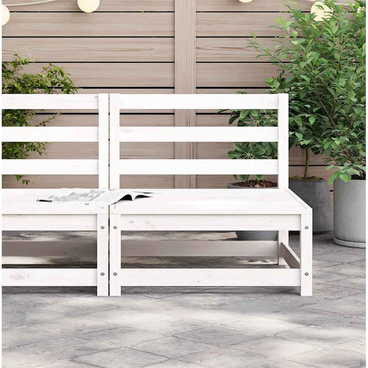 sofamodul til havesofa 70x70x67 cm uden armlæn massivt fyr hvid