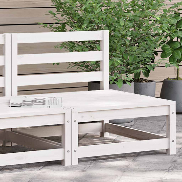 sofamodul til havesofa 70x70x67 cm uden armlæn massivt fyr hvid