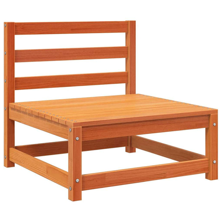 hjørnemodul til havesofa u. armlæn 70x70x67 cm massivt træ brun