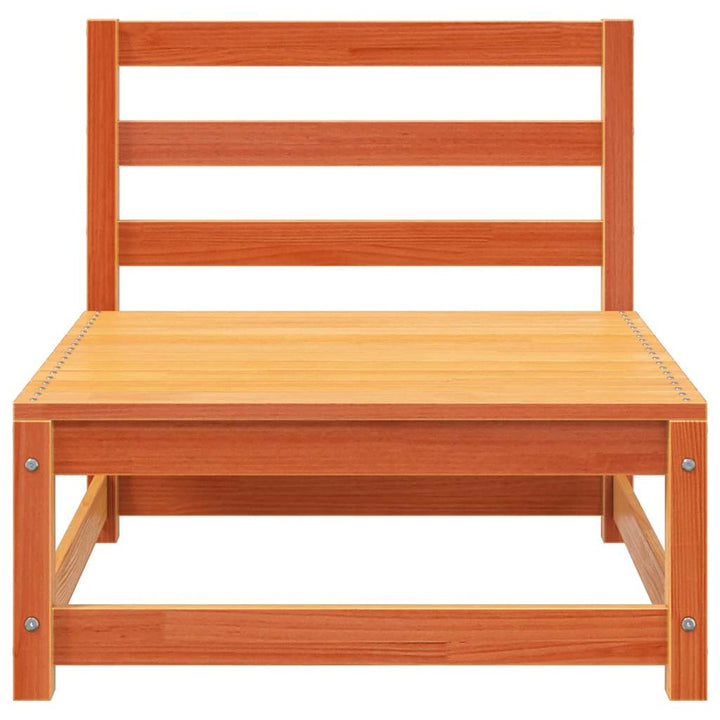 hjørnemodul til havesofa u. armlæn 70x70x67 cm massivt træ brun