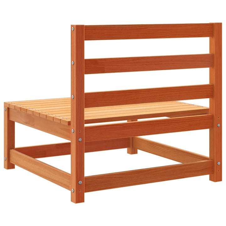 hjørnemodul til havesofa u. armlæn 70x70x67 cm massivt træ brun