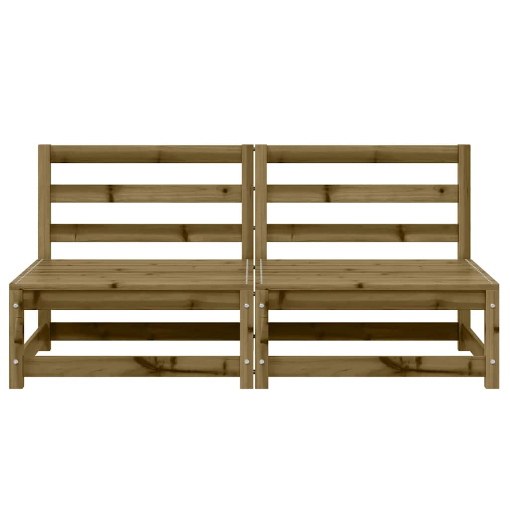 sofamodul 2 stk. 70x70x67 cm uden armlæn imprægneret fyrretræ