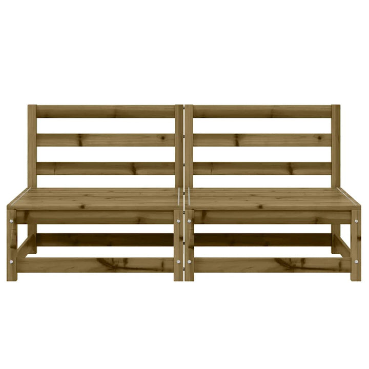 sofamodul 2 stk. 70x70x67 cm uden armlæn imprægneret fyrretræ