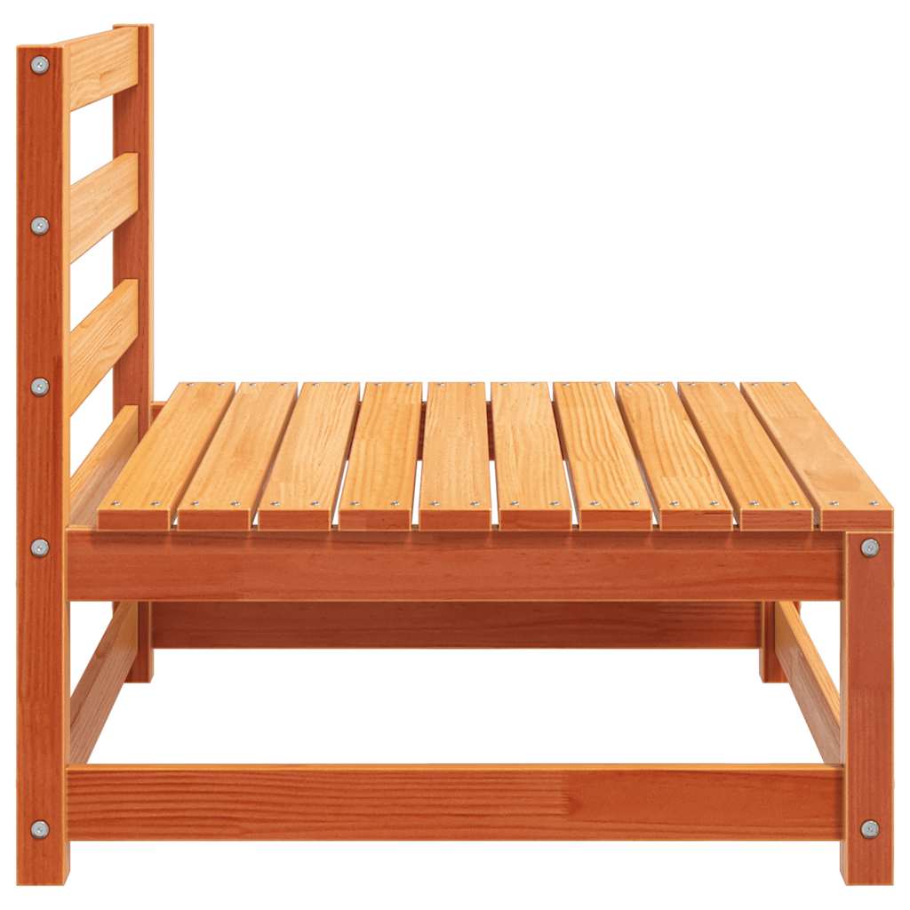 hjørnemoduler u. armlæn 3 stk 70x70x67 cm massivt træ brun