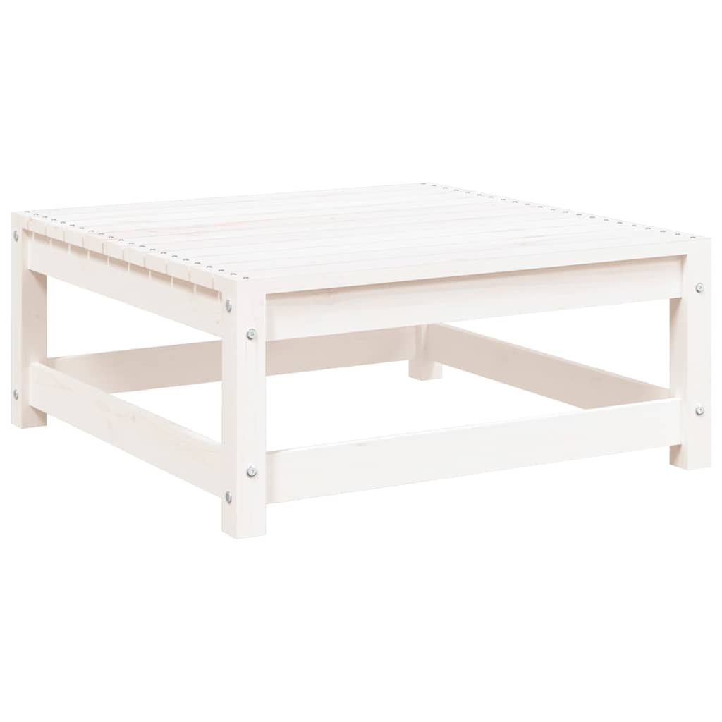 haveskammel 70x70x30 cm massivt fyrretræ hvid