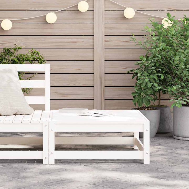 haveskammel 70x70x30 cm massivt fyrretræ hvid