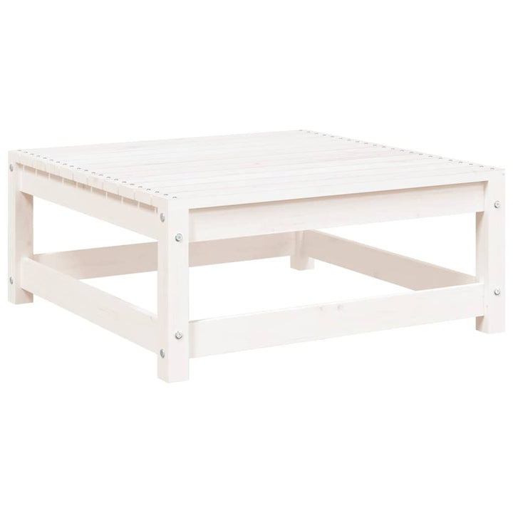 haveskammel 70x70x30 cm massivt fyrretræ hvid