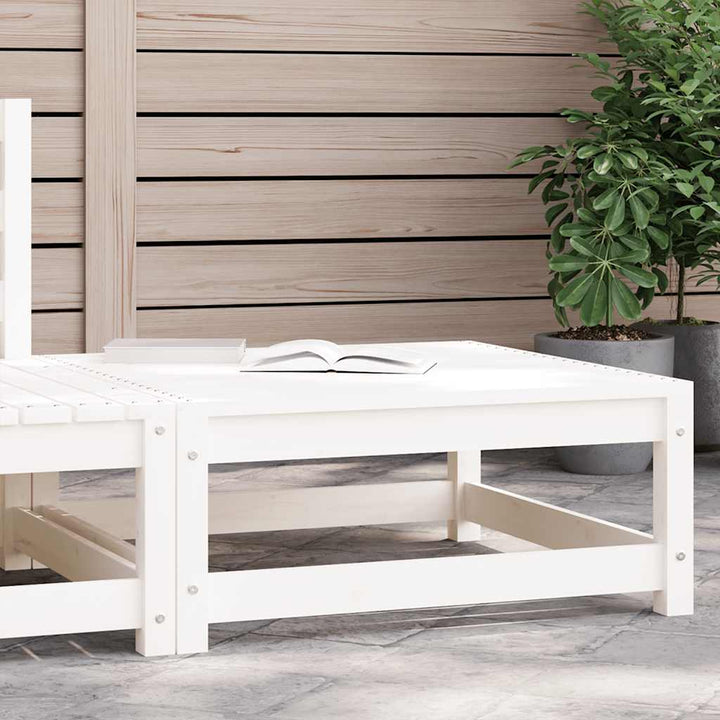 haveskammel 70x70x30 cm massivt fyrretræ hvid