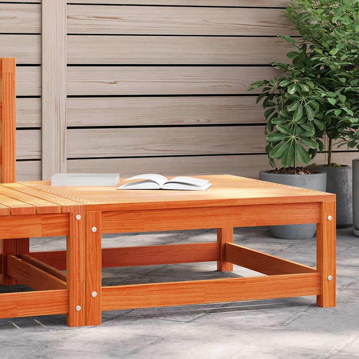 haveskammel 70x70x30 cm massivt fyrretræ brun