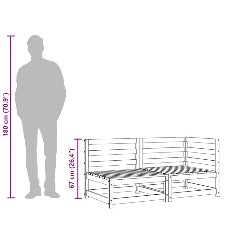 2-personers havesofa massivt fyrretræ hvid