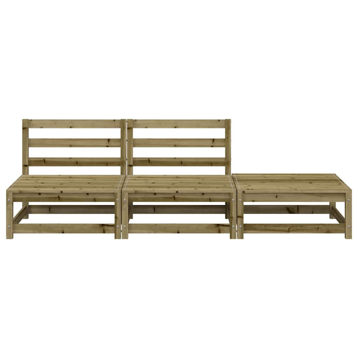 sofamodul med fodskammel uden armlæn imprægneret fyrretræ