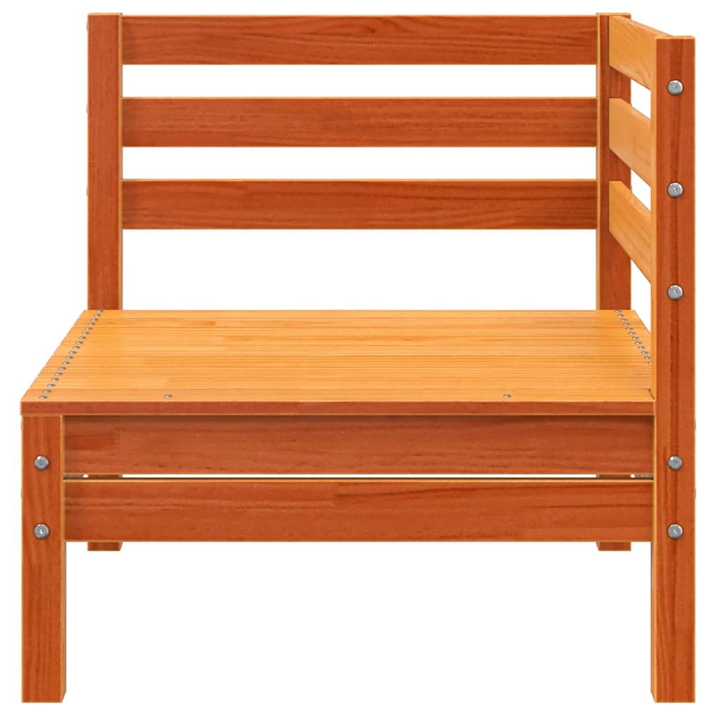 2-personers havesofa med fodskammel massivt fyrretræ gyldenbrun