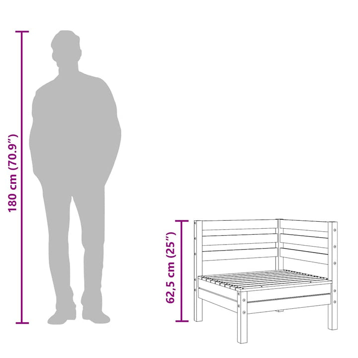 3-personers havesofa massivt douglasgran