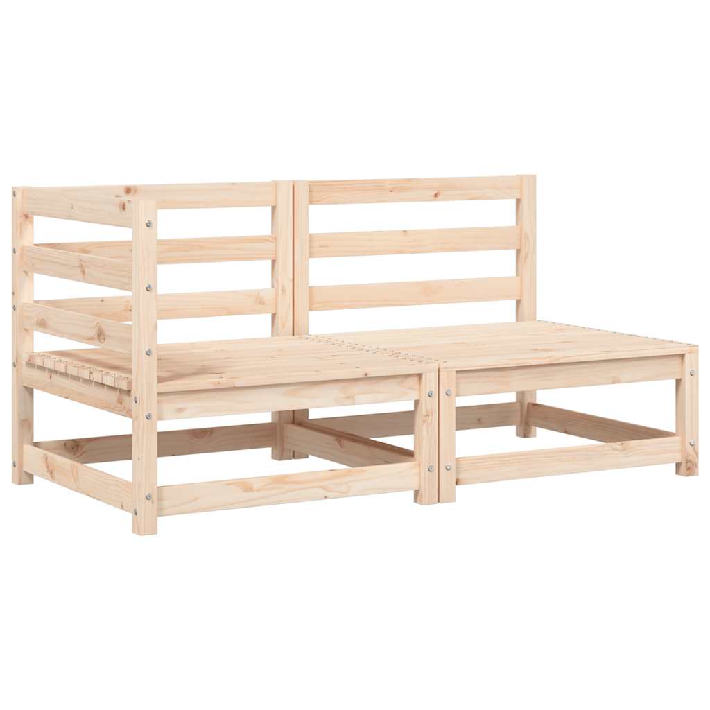 2-personers havesofa m. hynder massivt fyrretræ