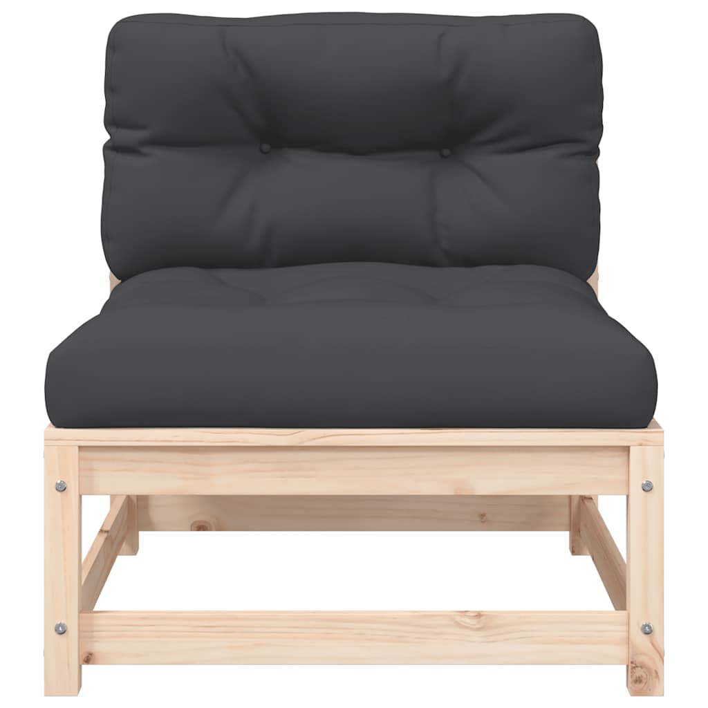 sofa med hynder og fodskammel uden armlæn