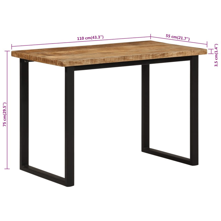 spisebord 110x55x75 cm massivt mangotræ