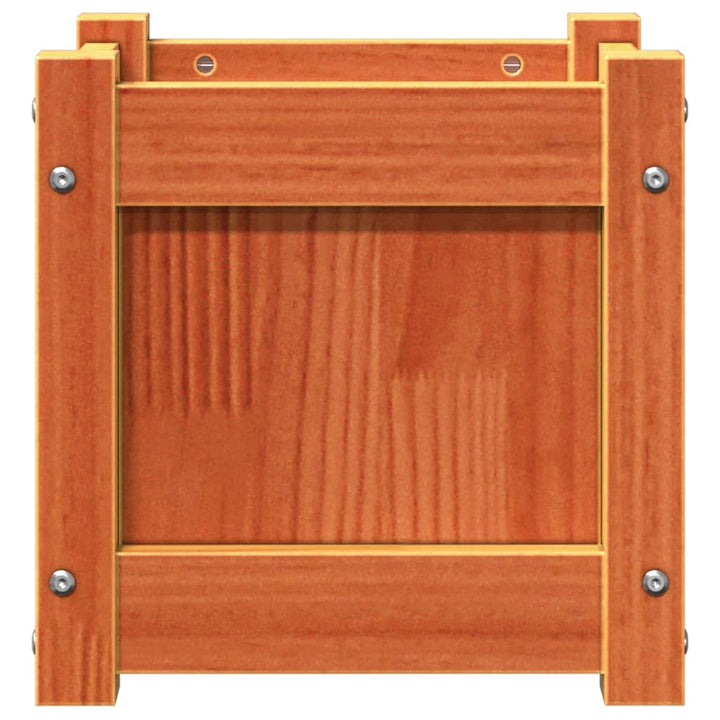plantekasse 31x31x31 cm massivt fyrretræ gyldenbrun