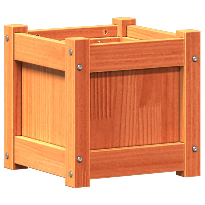 plantekasse 31x31x31 cm massivt fyrretræ gyldenbrun