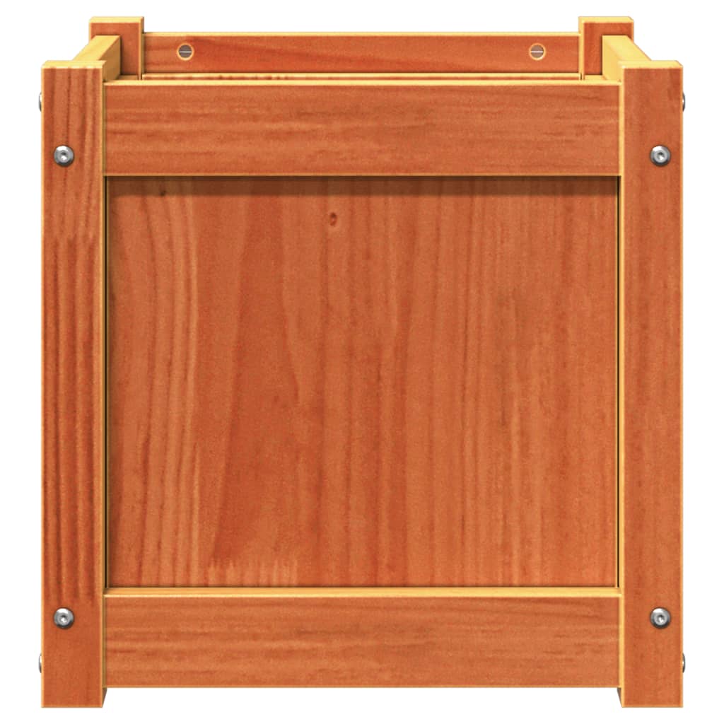 plantekasse 40x40x40 cm massivt fyrretræ gyldenbrun