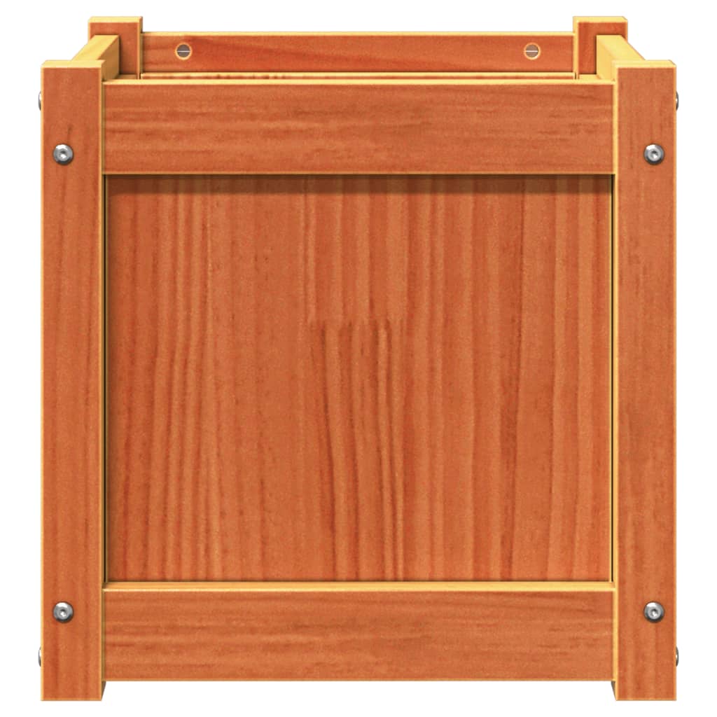plantekasse 40x40x40 cm massivt fyrretræ gyldenbrun