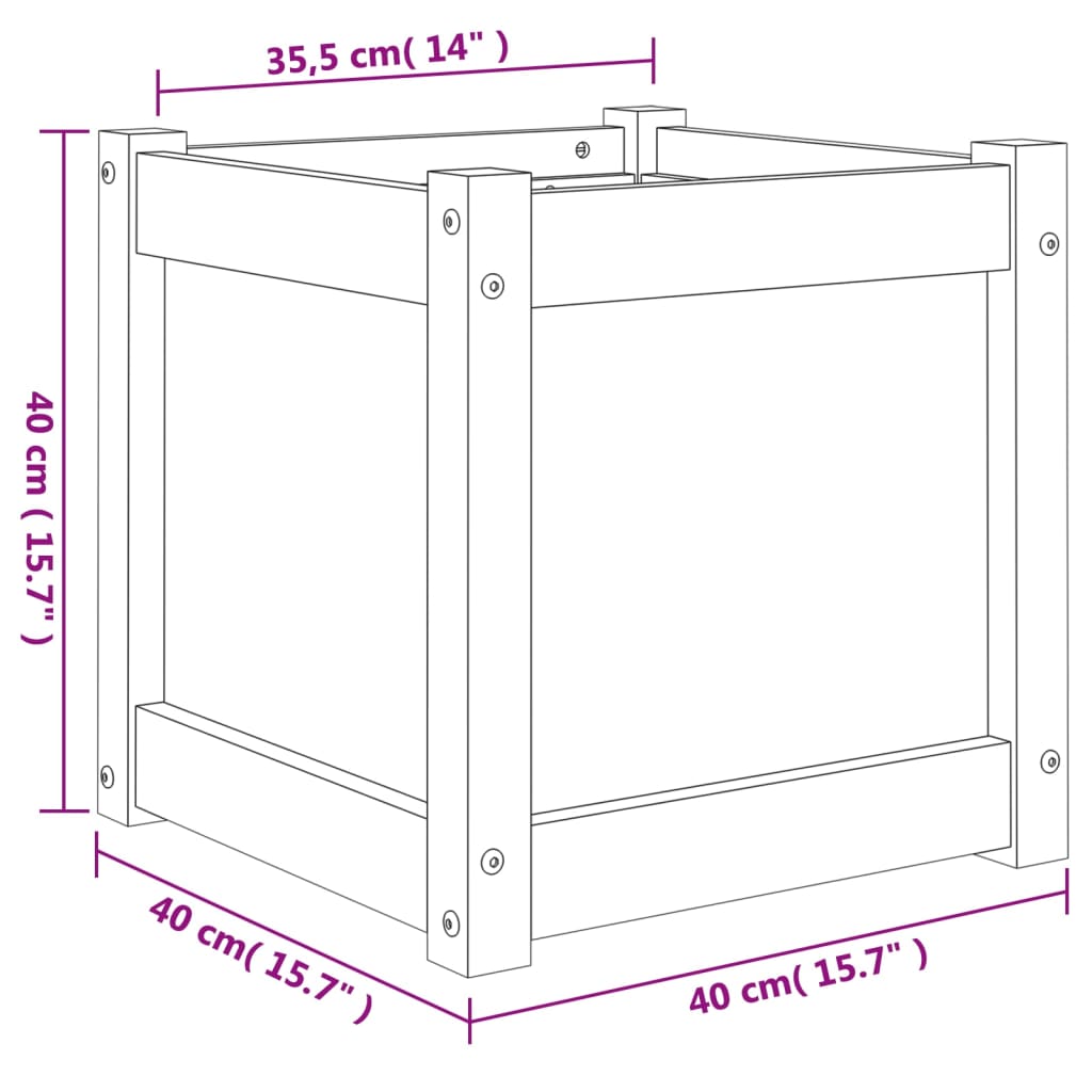 plantekasse 40x40x40 cm massivt douglasgran