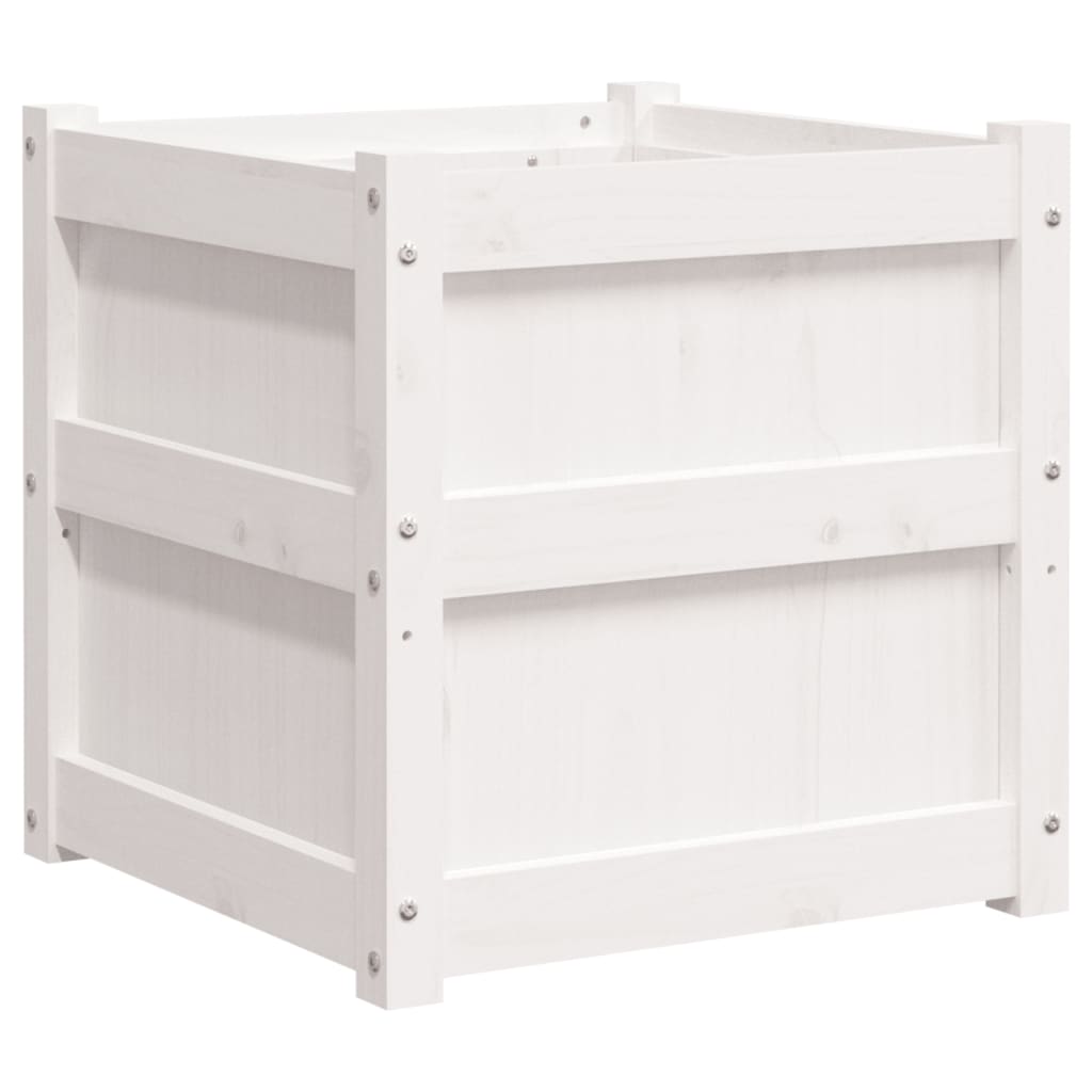plantekasse 50x50x50 cm massivt fyrretræ hvid
