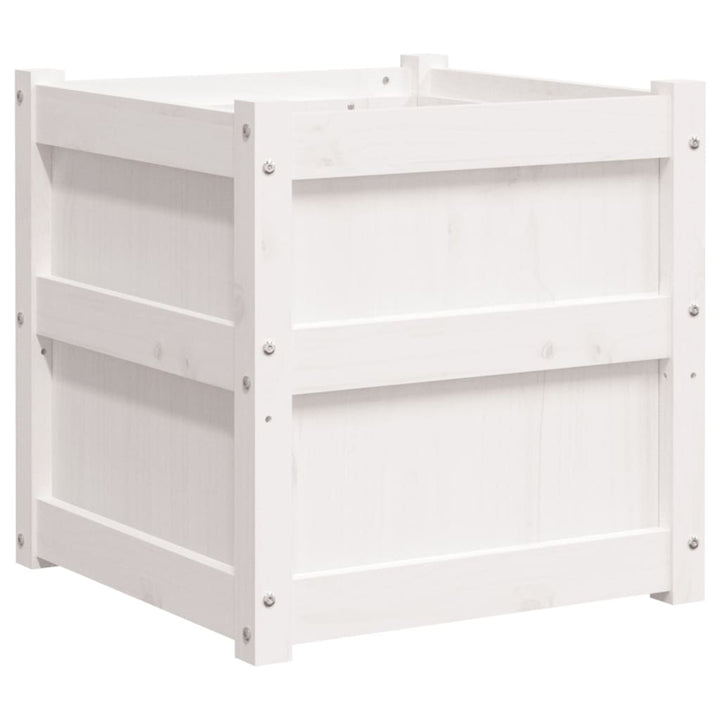 plantekasse 50x50x50 cm massivt fyrretræ hvid