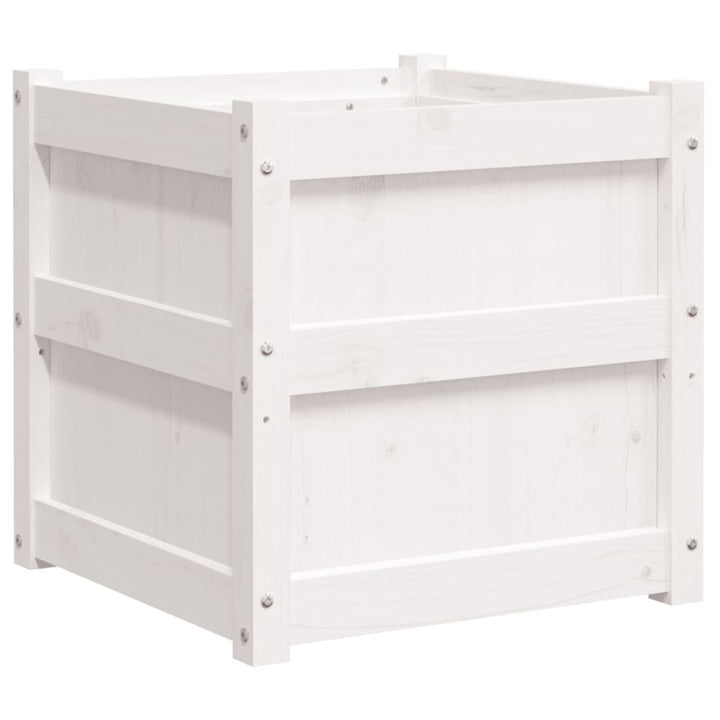 plantekasse 50x50x50 cm massivt fyrretræ hvid