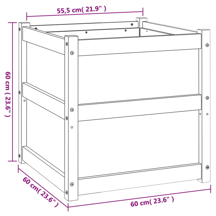 plantekasse 60x60x60 cm massivt douglasgran