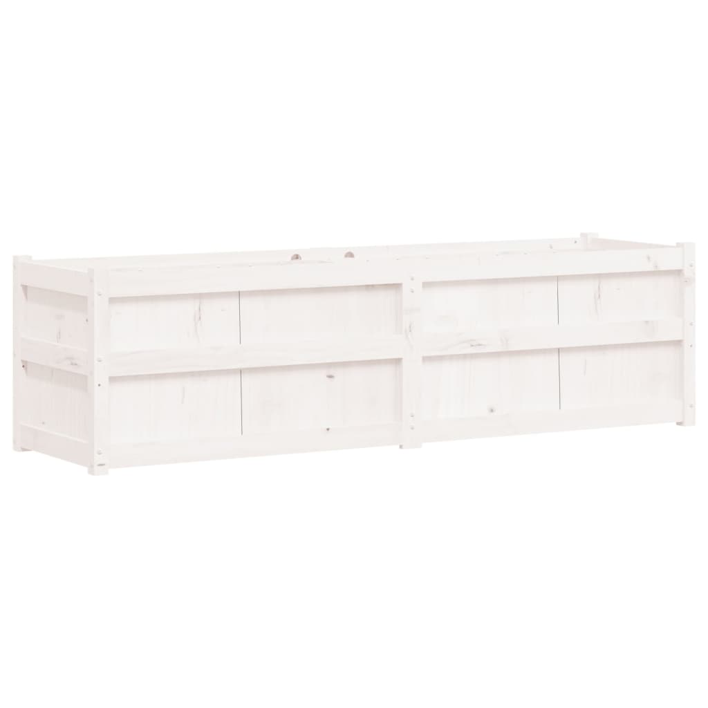 plantekasse 180x50x50 cm massivt fyrretræ hvid