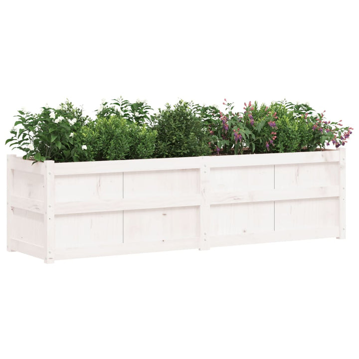 plantekasse 180x50x50 cm massivt fyrretræ hvid