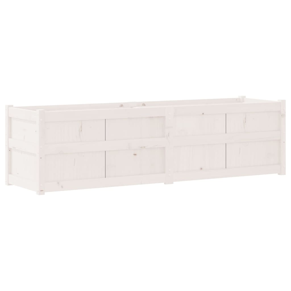 plantekasse 180x50x50 cm massivt fyrretræ hvid