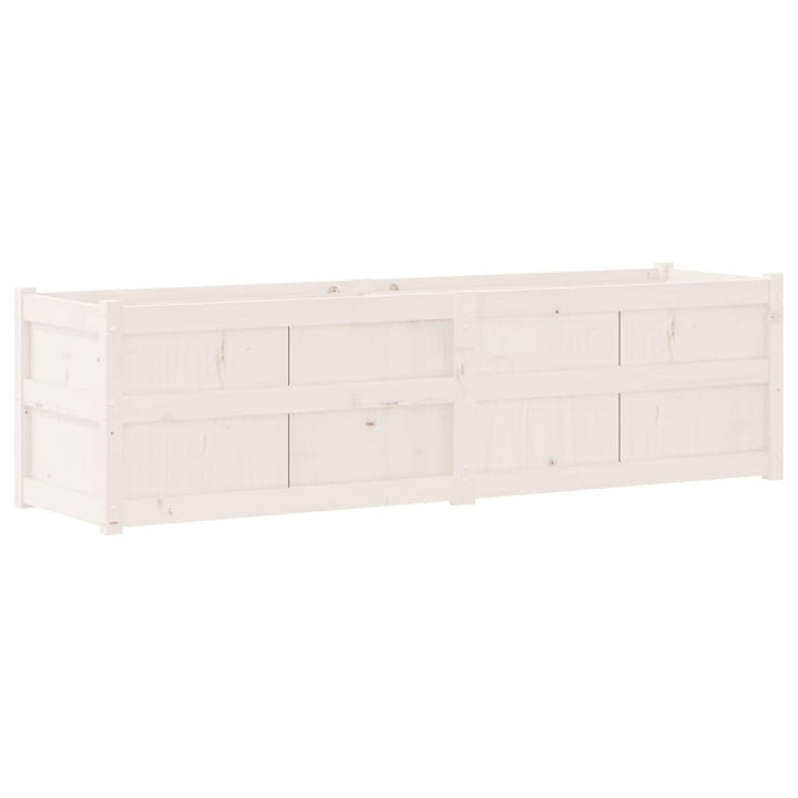 plantekasse 180x50x50 cm massivt fyrretræ hvid