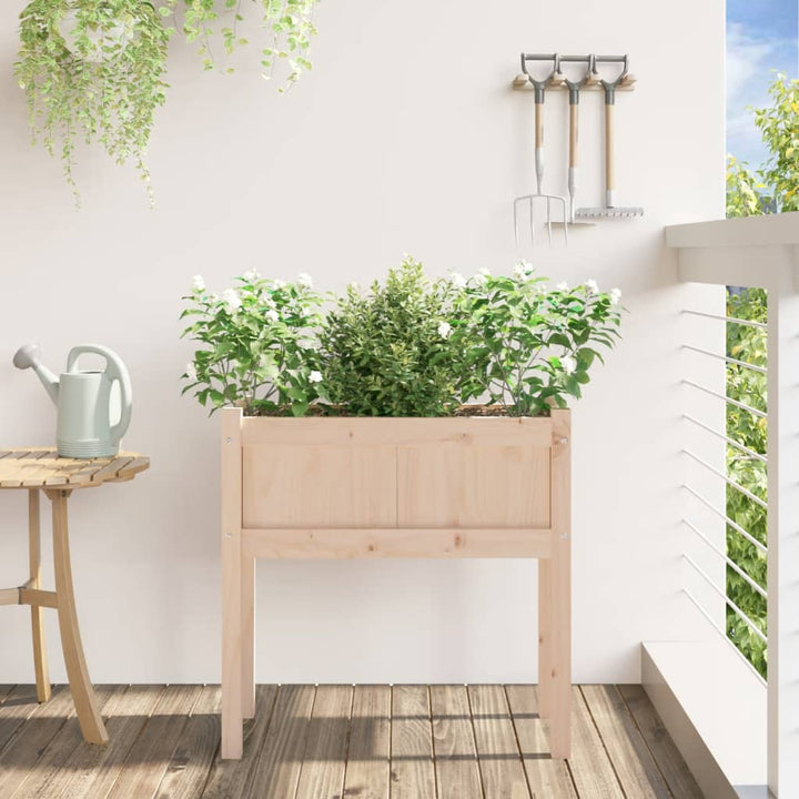 plantekasse med ben 70x31x70 cm massivt fyrretræ