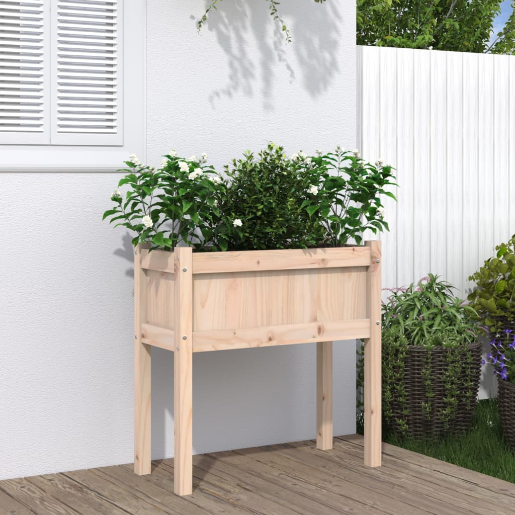 plantekasse med ben 70x31x70 cm massivt fyrretræ