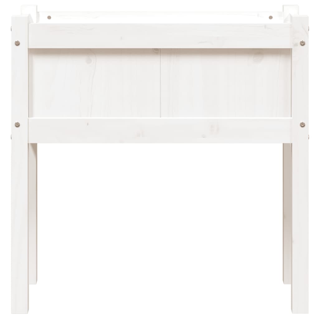 plantekasse med ben 70x31x70 cm massivt fyrretræ hvid