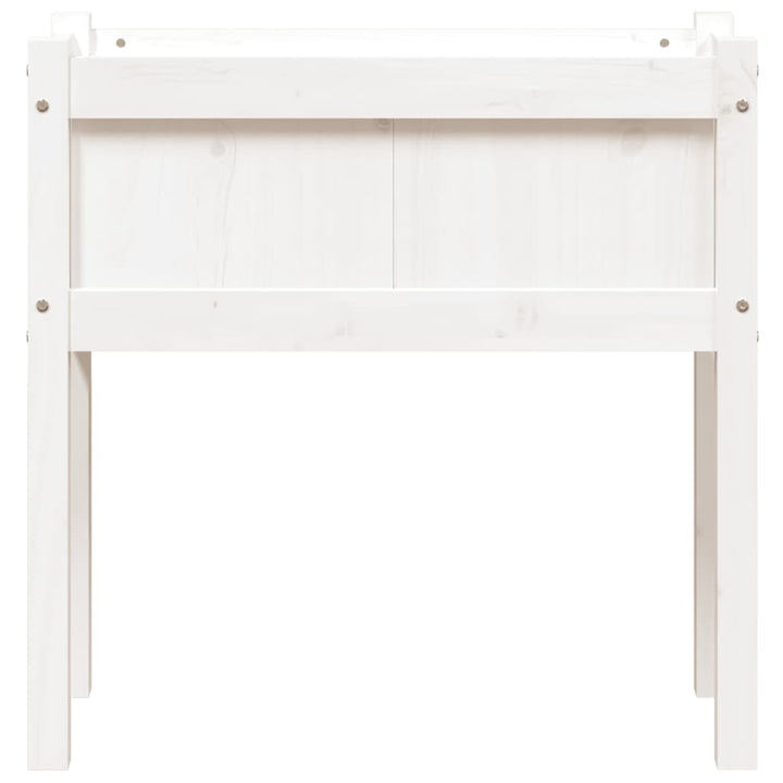 plantekasse med ben 70x31x70 cm massivt fyrretræ hvid