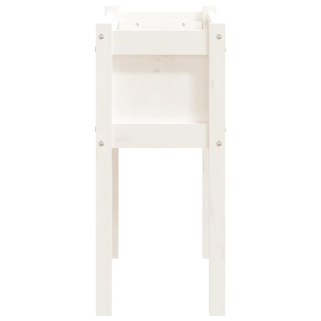 plantekasse med ben 70x31x70 cm massivt fyrretræ hvid