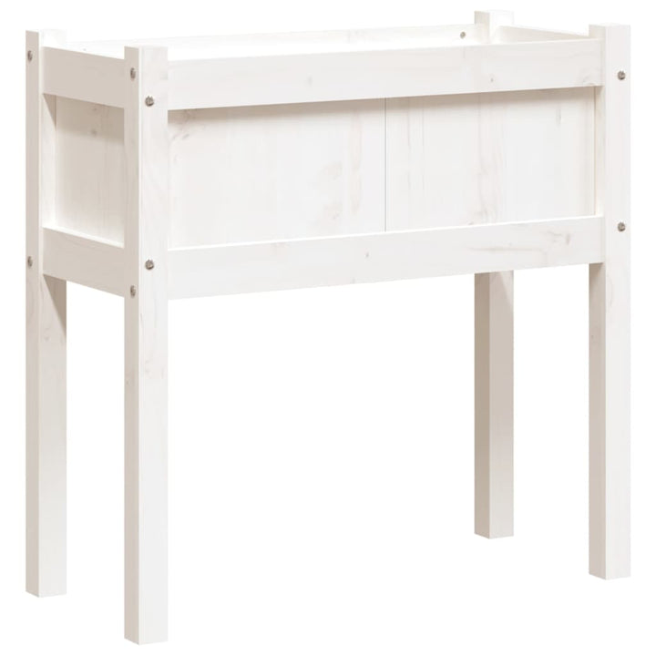 plantekasse med ben 70x31x70 cm massivt fyrretræ hvid