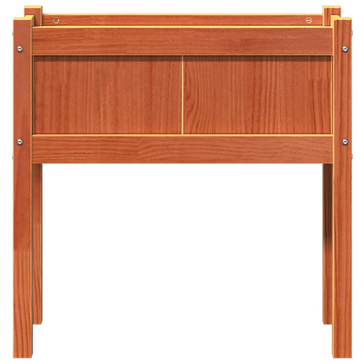 plantekasse med ben 70x31x70 cm massivt fyrretræ gyldenbrun