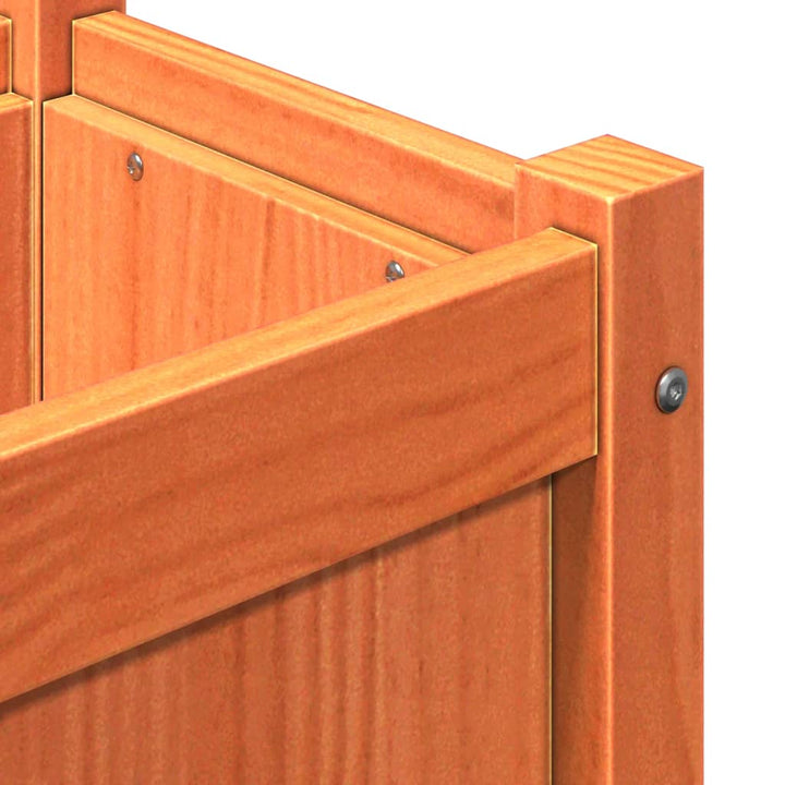 plantekasse med ben 70x31x70 cm massivt fyrretræ gyldenbrun